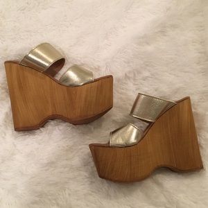 Steve Madden Gold Wedges